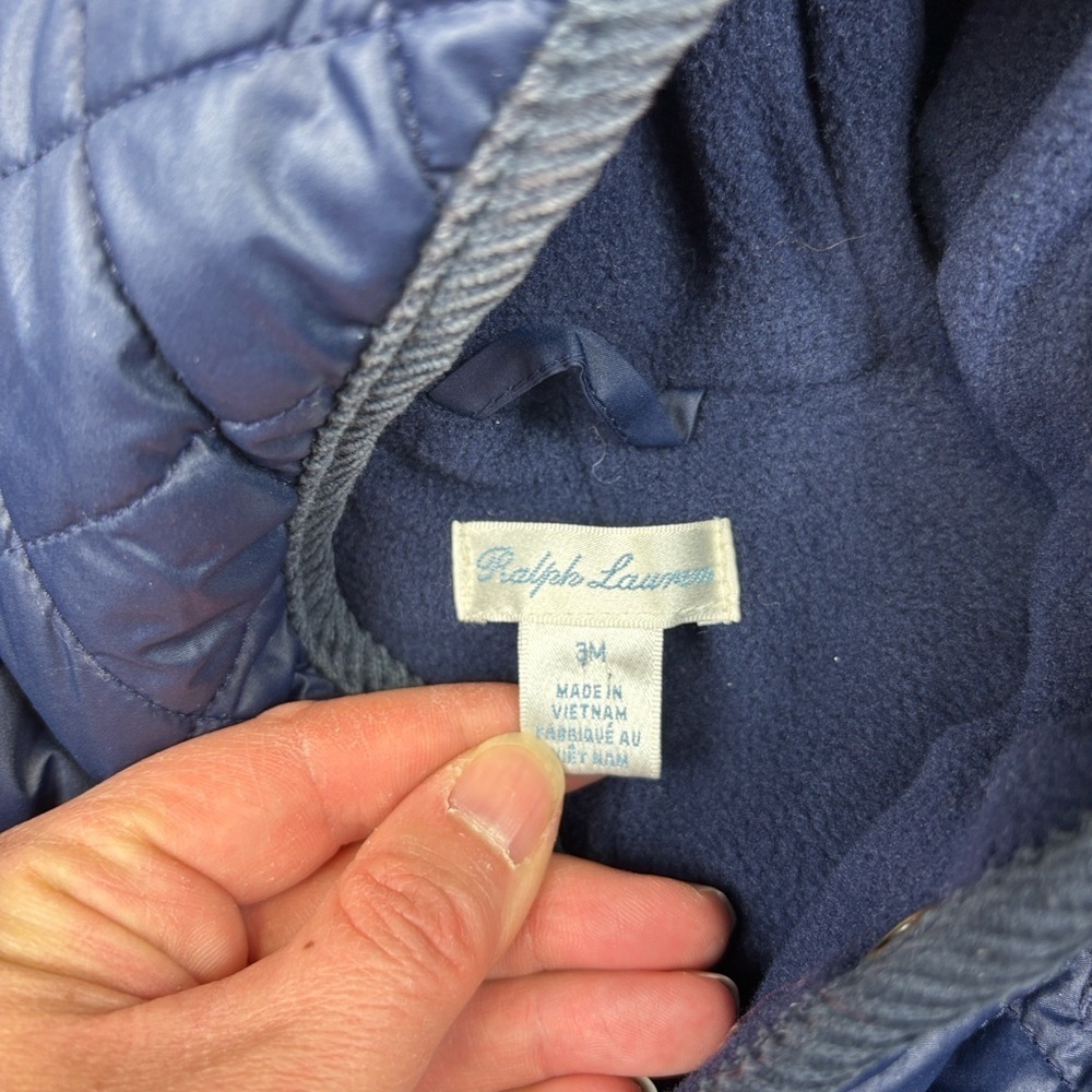 Ralph Lauren navy hooded barn bunting sz 3 months - Picture 4 of 7